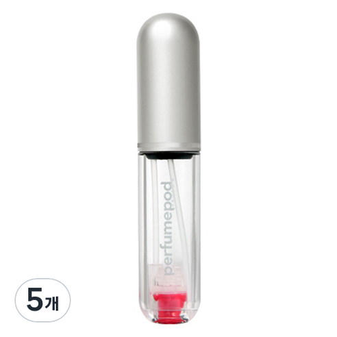 트라발로 퍼퓸팟 퓨어 펌핑식 충전 휴대용 향수공병 5ml, 실버, 5개