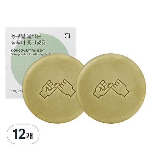 동구밭 올바른 샴푸바 중건성용, 120g, 12개