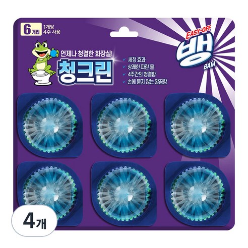 이지오프뱅 청크린 드롭형 변기세정제, 240g, 4개