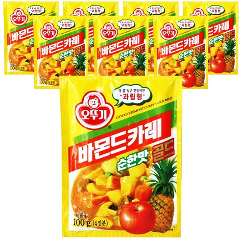 오뚜기 바몬드 카레 과립형 골드 순한맛, 100g, 8개