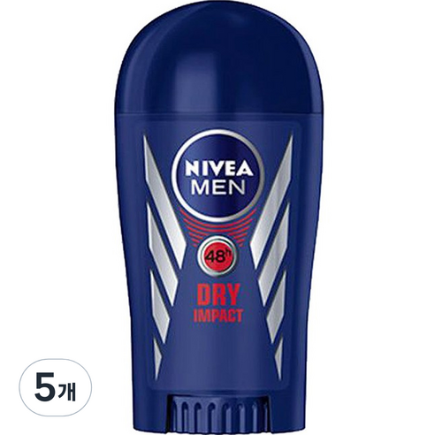 니베아 맨 드라이 임팩트 스틱 데오드란트, 40ml, 5개