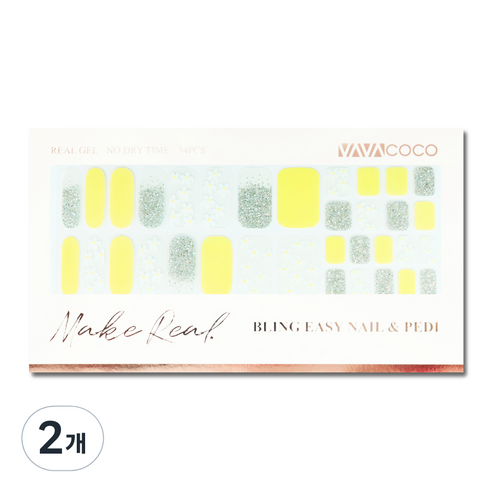 바바코코 젤네일 스티커 34p, 2개, 데이지 데이지