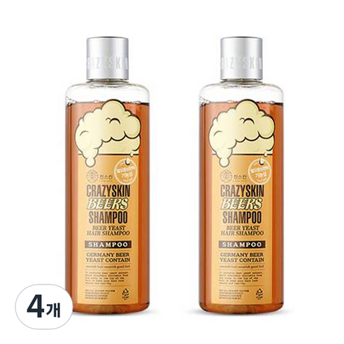 미친스킨 맥주효모 샴푸, 300g, 4개