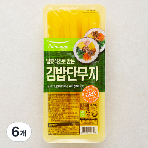 풀무원 김밥단무지, 6개, 400g