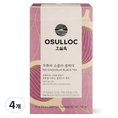 오설록 무화과 쇼콜라 블랙티 티백, 4개, 20개입, 2g