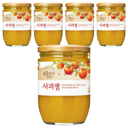 복음자리 사과잼, 620g, 5개