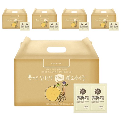 통째로 갈아만든 진짜 배도라지즙 일반파우치 50p, 5L, 5박스