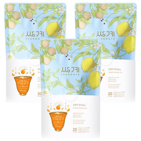 쌍계명차 프루트 허그 오렌지 루이보스차 파우치, 1.5g, 20개입, 3개