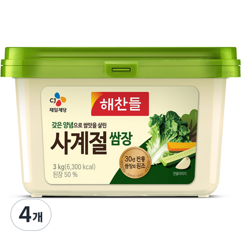 해찬들 사계절 쌈장, 3kg, 4개