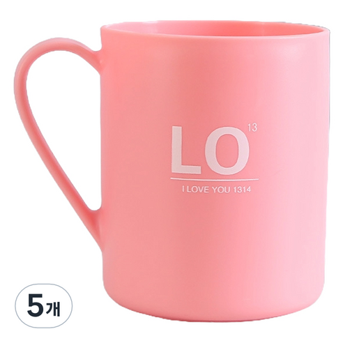 몬드스팟 LOVE 하트 신혼부부 집들이 선물 욕실 양치컵 YY57303, 핑크, 5개