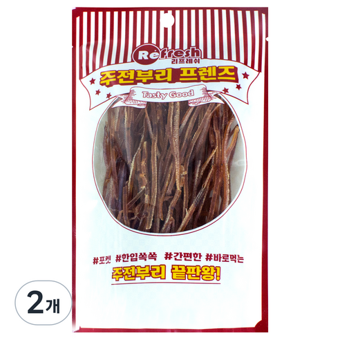 주전부리프렌즈 리프레쉬 쫄쫄찡어 조미오징어채, 20g, 2개
