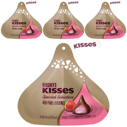 허쉬 키세스 스페셜 셀렉션 스트로베리 초콜릿, 4개, 36g