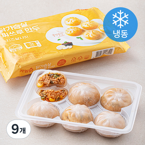 아임닭 닭가슴살 씨쓰루 만두 치즈살사맛 (냉동), 180g, 9개