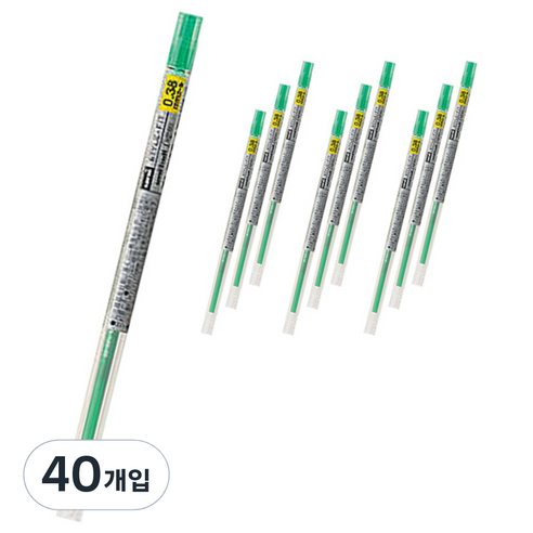 스타일핏 유니볼 시그노 젤잉크 리필심 UMR-109 0.38mm, 그린, 40개