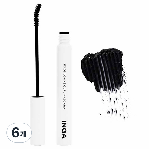 잉가 스테이지 롱앤컬 마스카라 6g, 블랙, 6개