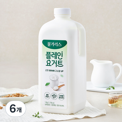 남양유업 불가리스 플레인 요거트, 1.8kg, 6개, 1개입