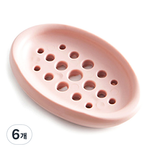 물빠짐 손빨래 비누받침, 핑크, 6개