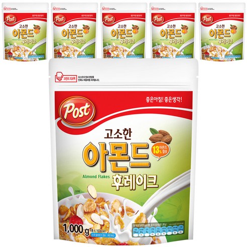 포스트 고소한 아몬드 후레이크 시리얼, 1kg, 6개