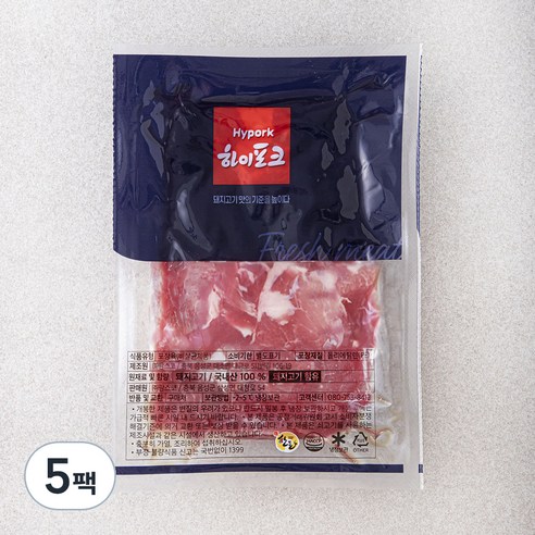 하이포크 돼지고기 앞다리 찌개용 (냉장), 500g, 5팩