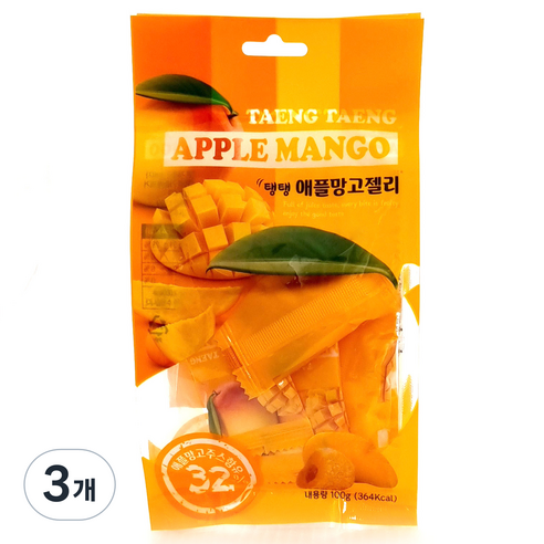 탱탱 애플망고 젤리, 100g, 3개 킨조젤리