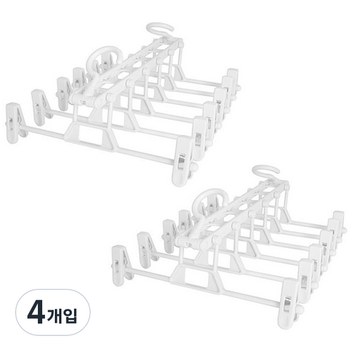 욜로라이프 층층이 바지걸이, 화이트, 4개