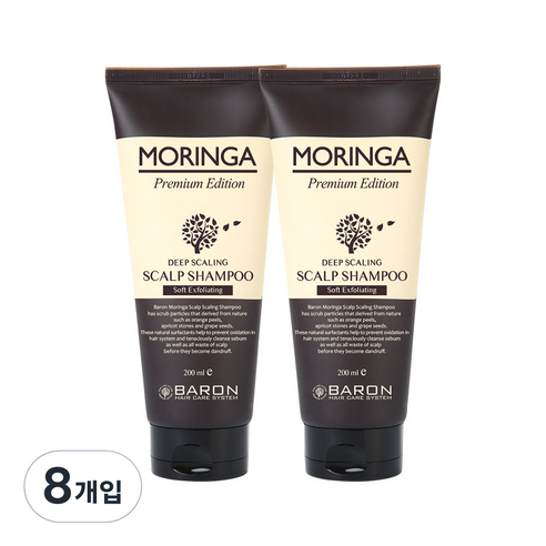 바론 모링가 스칼프 스크럽 샴푸, 200ml, 8개입