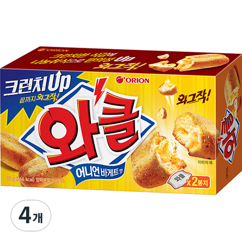 오리온 돌아온 와클 어니언바게트맛, 38g, 4개