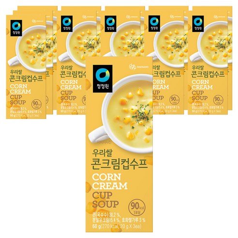 청정원 우리쌀 콘크림 컵수프, 60g, 12개
