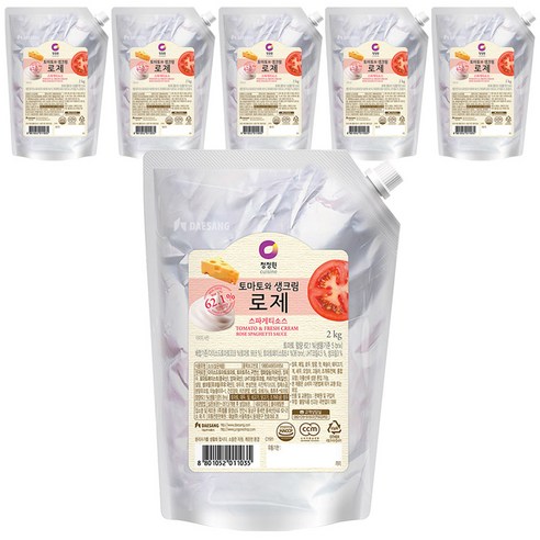 청정원 로제 스파게티소스, 2kg, 6개