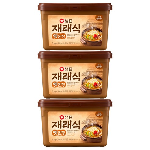 샘표 재래식 옛된장, 3kg, 3개