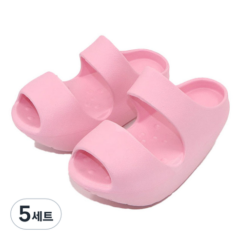 제이케이 바른자세 자세교정 발바닥 지압 균형 스트레처 더블 스트랩 양쪽착용 세트 핑크, 5세트