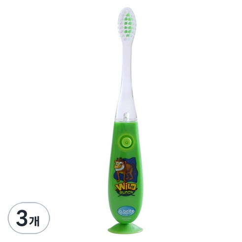 비브라이트 LED 유아칫솔 F-95W, 몽키 (그린), 1개입, 3개