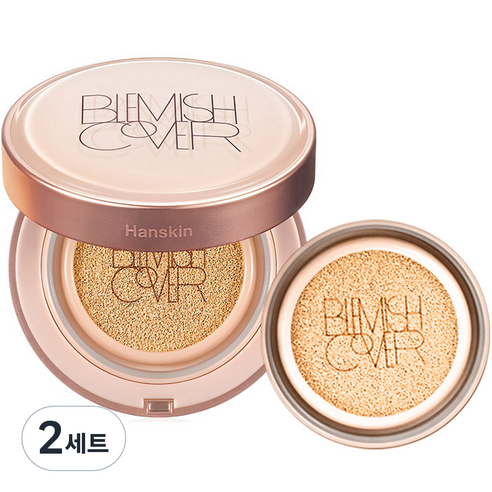 한스킨 세미매트 블레미쉬 커버 컨실 쿠션파운데이션 본품 11g + 리필 11g, N21 크림, 2세트