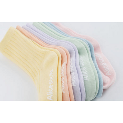 사랑스러운 디자인과 부드러운 착용감으로 우리 아이 발에 행복을 더하는 지앤 아동용 앨리스 파스텔 갑종 양말