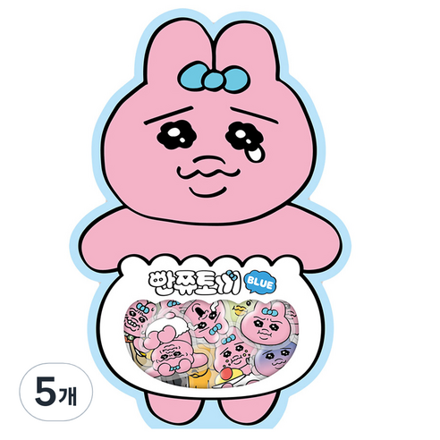 도티도그 빤쮸토끼 조각스티커, 블루, 5개