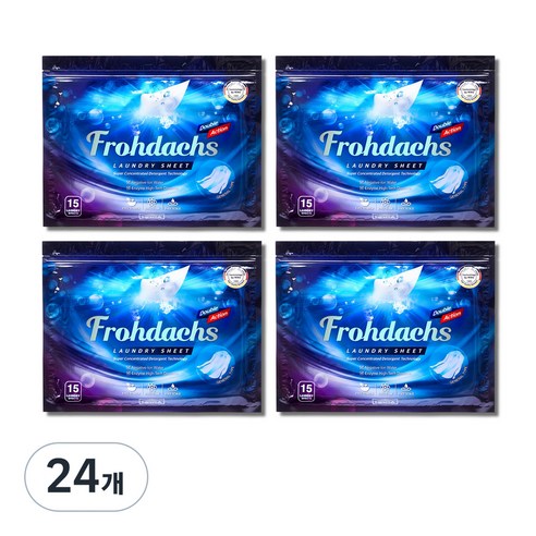 프로닥스 고농축 더블액션 클린코튼향 시트세제, 24개, 15개입