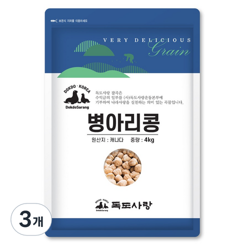 독도사랑 병아리콩, 4kg, 3개