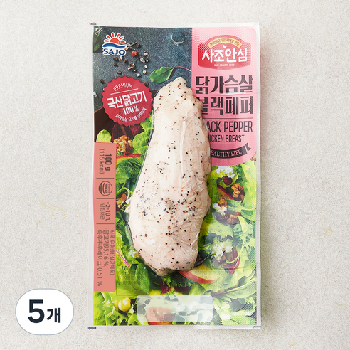 사조안심닭가슴살블랙페퍼, 100g, 1개입, 5개