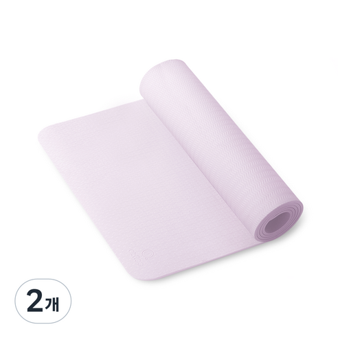 앳플리 올라운드 TPE 트레이닝 요가매트, 소프트 라일락, 2개