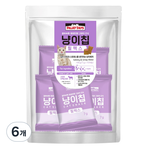 파미데이즈 고양이 냥이칩, 릴렉스, 105g, 6개