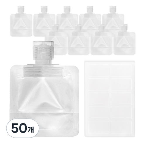 코멧 깔끔한 여행용 소분 파우치 30ml, 화이트, 50개