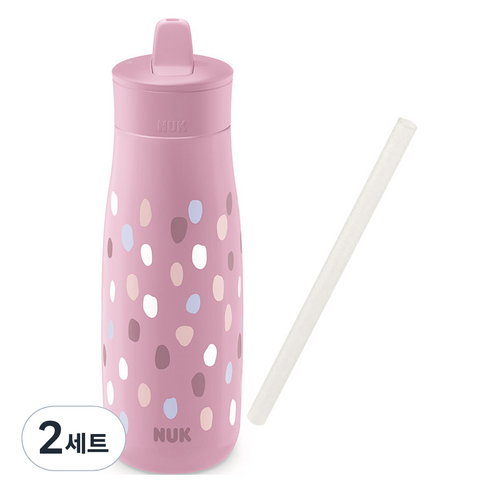 누크 미니미 Flip 2in1 빨대 드링킹컵, 450ml, 2개, 핑크