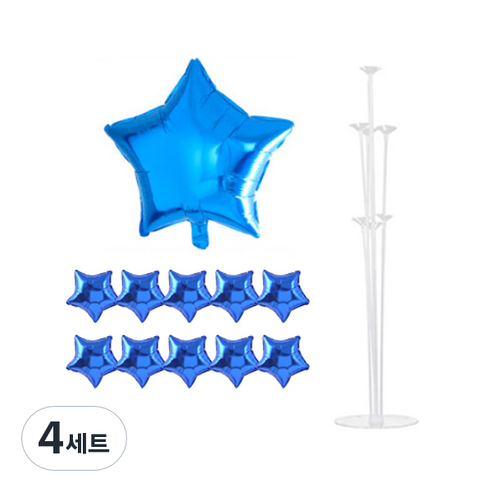 파티쇼 풍선꽂이장식세트 70cm, 별블루, 4세트