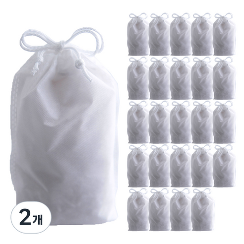 부직포 복주머니 더스트백 22 x 32 cm 25p, 화이트, 2개