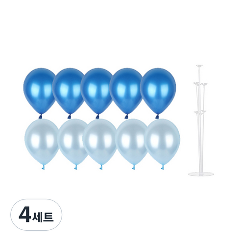 파티쇼 풍선꽂이장식세트 70cm, 블루파티, 4세트