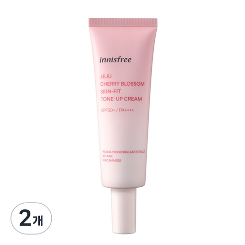이니스프리 제주 왕벚꽃 스킨핏 톤업 크림 50ml, 2개