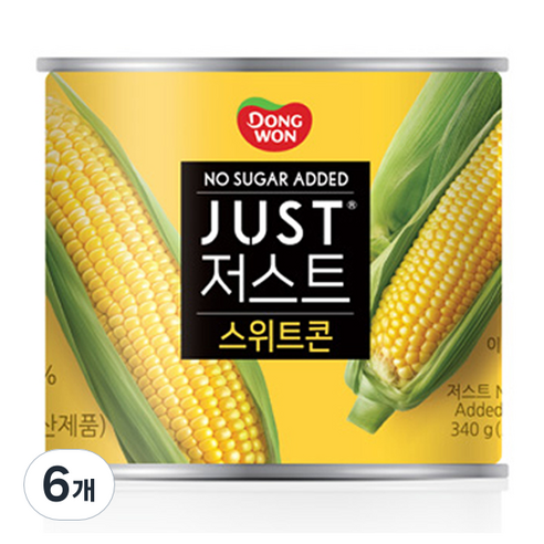 JUST 노슈가 스위트콘, 340g, 6개