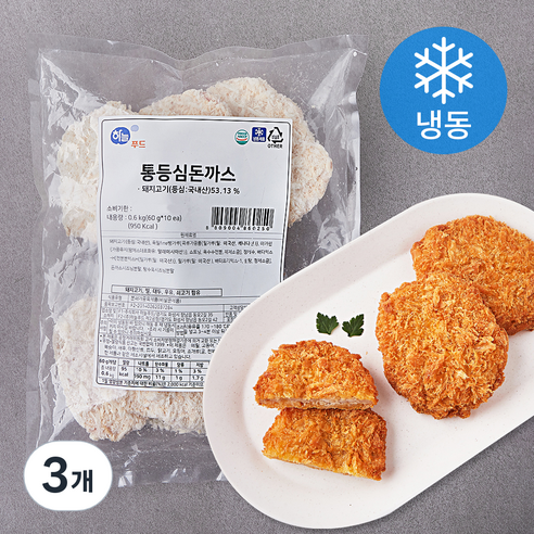 하늘푸드 통등심돈까스 10개입 (냉동), 600g, 3개