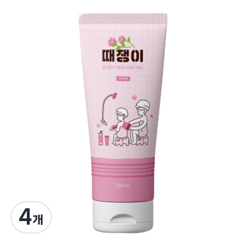 때쟁이 바디 필링젤 핑크 장미향, 250ml, 4개
