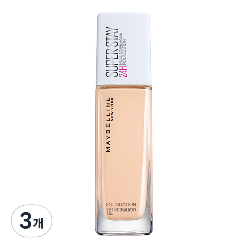 메이블린 뉴욕 슈퍼스테이 파운데이션 30ml, 112 내추럴 아이보리, 3개